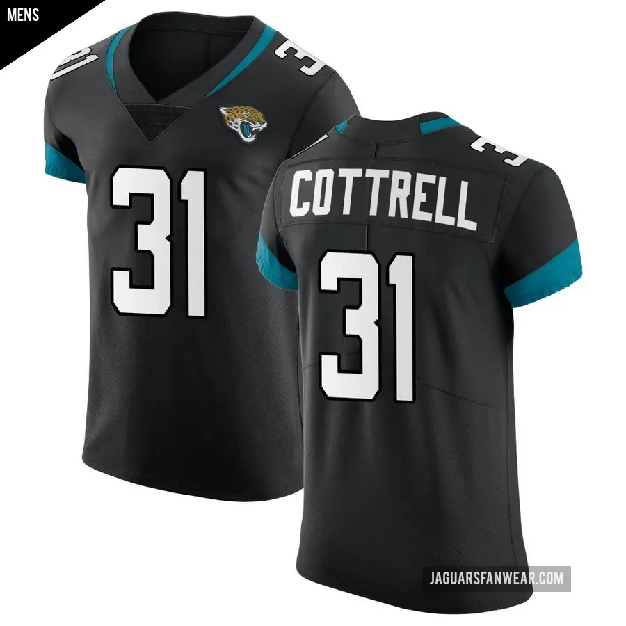 Men's Jacksonville Jaguars ＃31 Nathan Cottrell Black Elite Vapor Untouchable Jersey