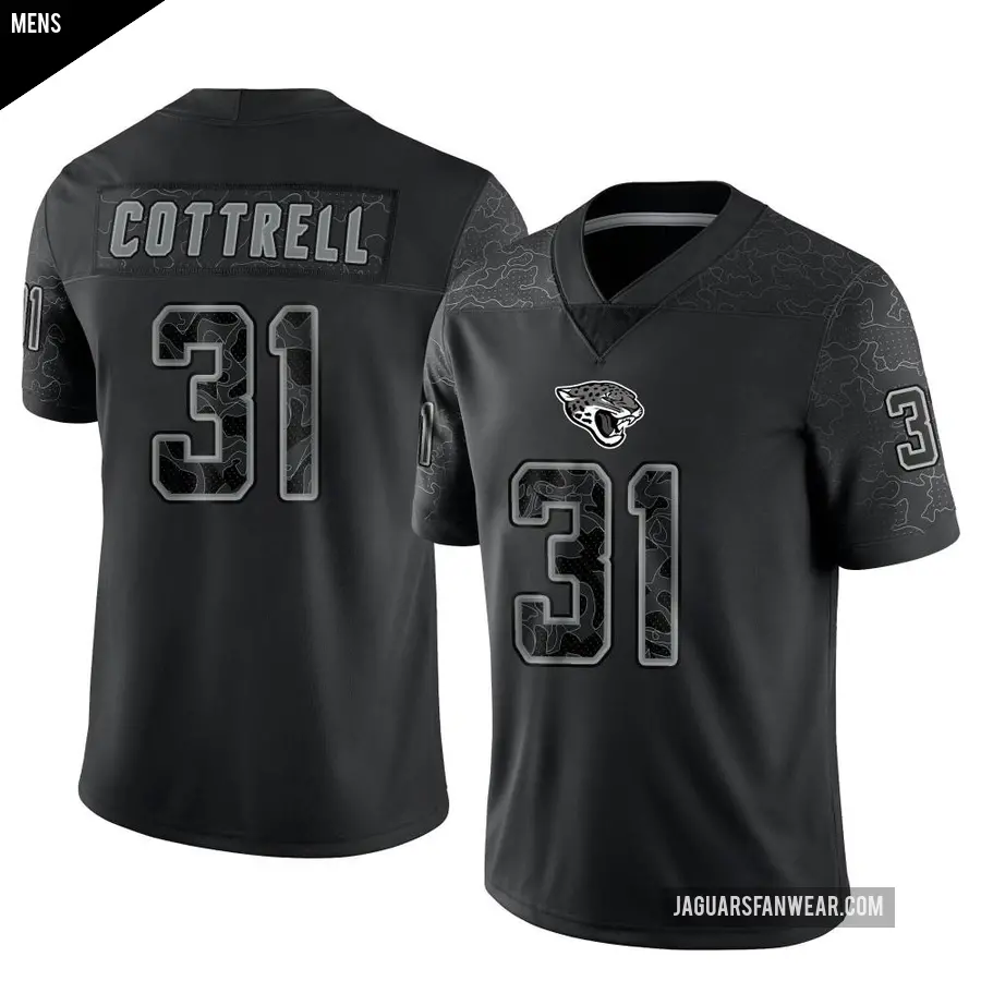 Men's Jacksonville Jaguars ＃31 Nathan Cottrell Black Limited Reflective Jersey