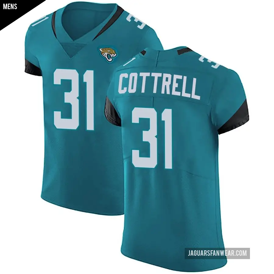 Men's Jacksonville Jaguars ＃31 Nathan Cottrell Teal Elite Vapor Untouchable Alternate Jersey