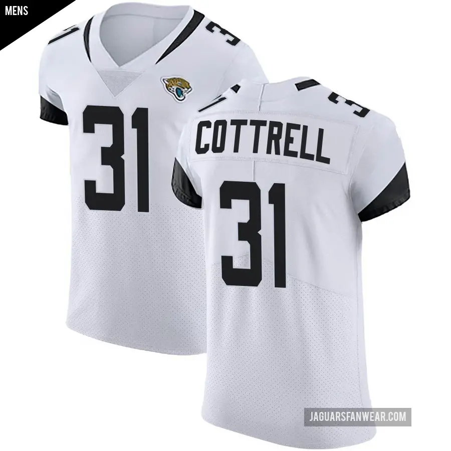 Men's Jacksonville Jaguars ＃31 Nathan Cottrell White Elite Vapor Untouchable Road Jersey