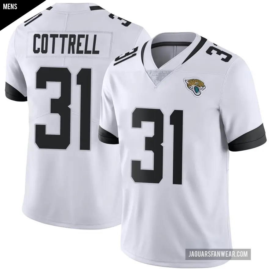 Men's Jacksonville Jaguars ＃31 Nathan Cottrell White Limited Vapor Untouchable Jersey