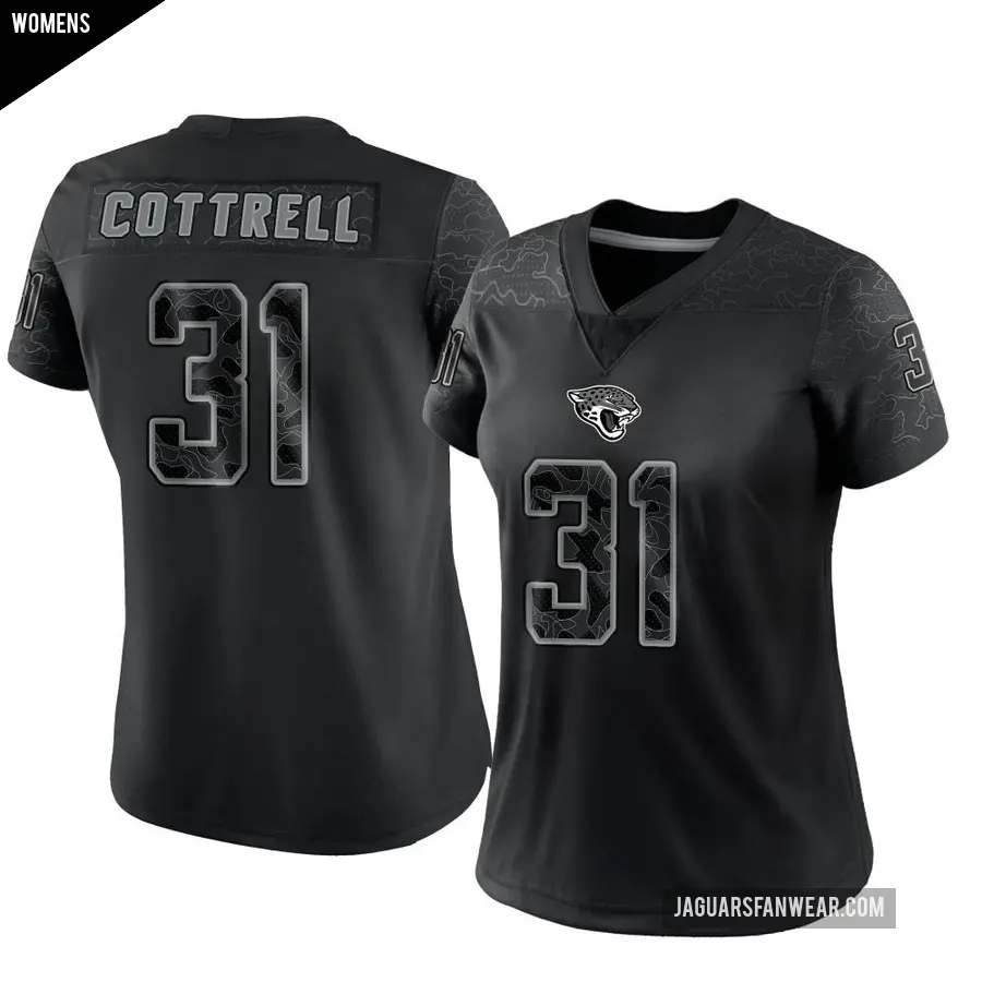 Women's Jacksonville Jaguars ＃31 Nathan Cottrell Black Limited Reflective Jersey