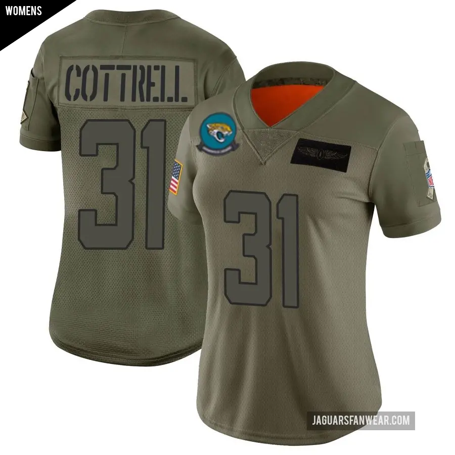 Women's Jacksonville Jaguars ＃31 Nathan Cottrell Camo Limited 2019 Salute to Service Jersey