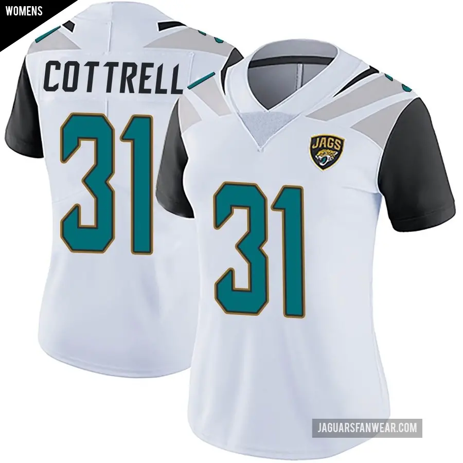 Women's Jacksonville Jaguars ＃31 Nathan Cottrell White Limited Vapor Untouchable Jersey