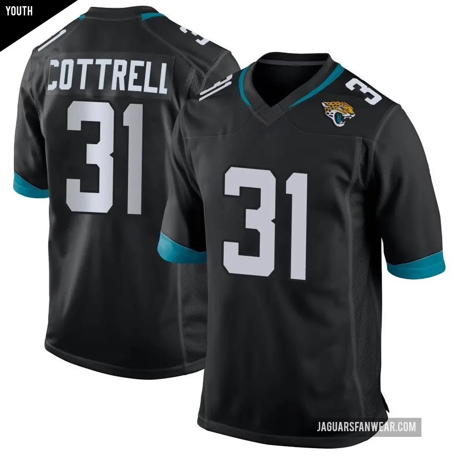 Youth Jacksonville Jaguars ＃31 Nathan Cottrell Black Game Jersey