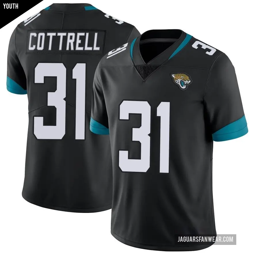 Youth Jacksonville Jaguars ＃31 Nathan Cottrell Black Limited Vapor Untouchable Jersey