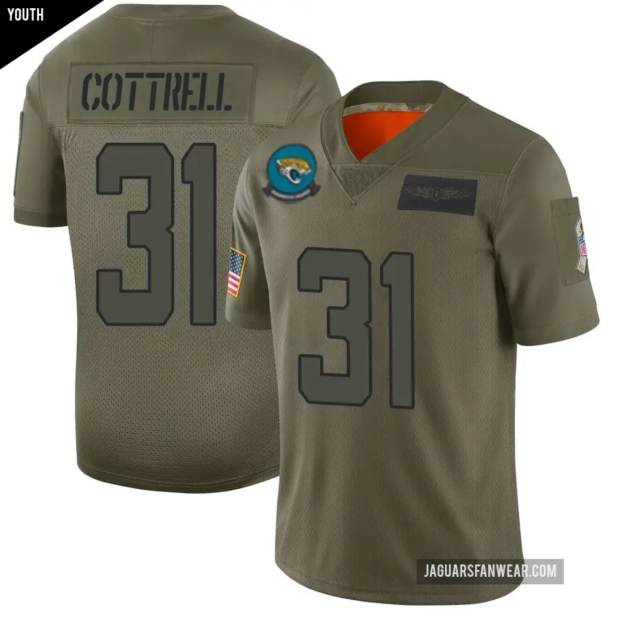 Youth Jacksonville Jaguars ＃31 Nathan Cottrell Camo Limited 2019 Salute to Service Jersey