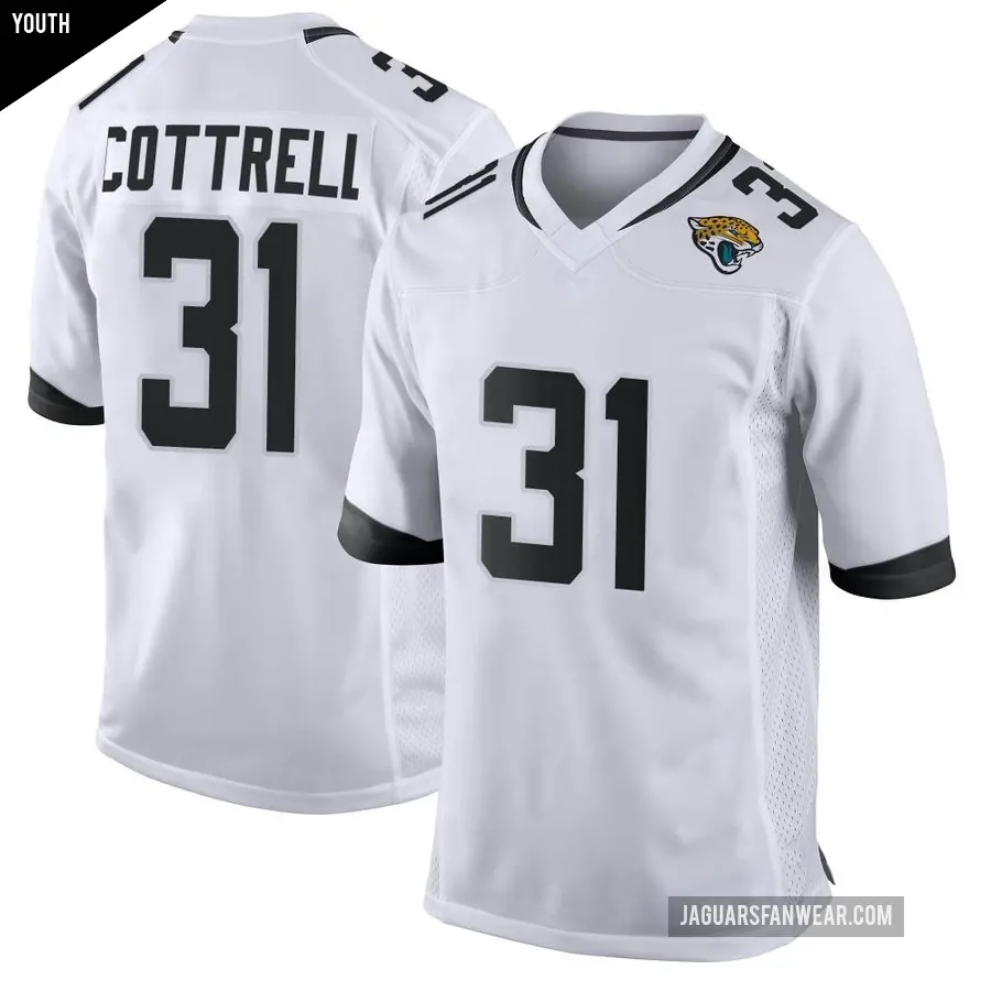 Youth Jacksonville Jaguars ＃31 Nathan Cottrell White Game Jersey